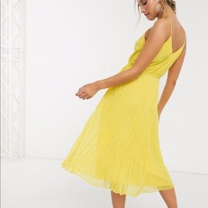 ASOS pleated cami midi dress with drawstring